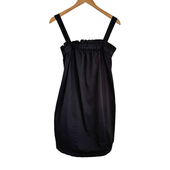 Everlane Womens Organic Cotton Paperbag Dress Sz Small Black Pockets Minimalist - Picture 5 of 13